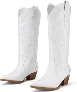 Cowboy Boots Knee-High (White)