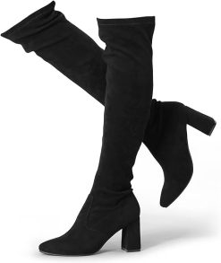 Womens Comfort Thigh High (Black)